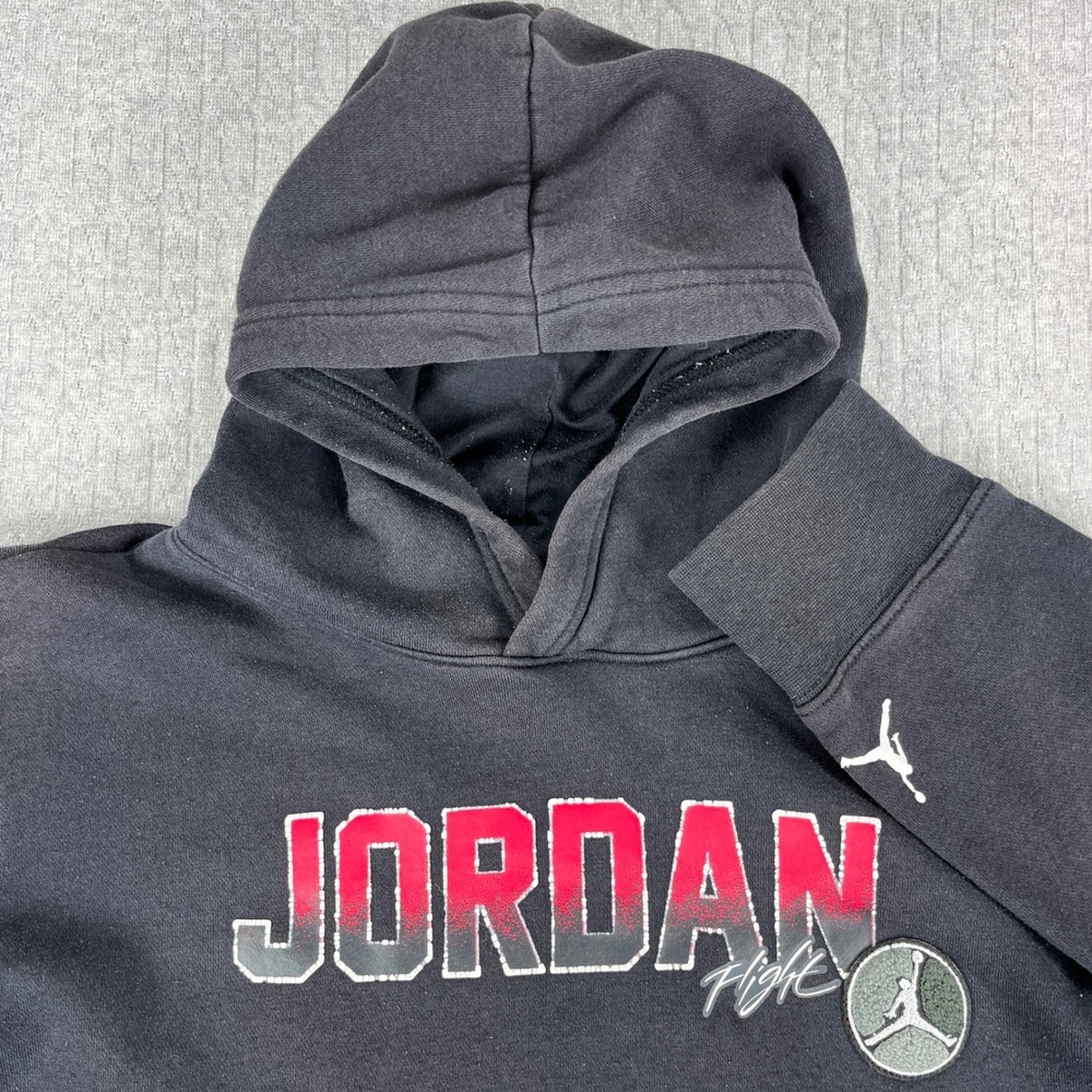 Michael Air Jordan Hoodie Kids XL Black Flight Pullover Sweatshirt Jumpman‎ Logo